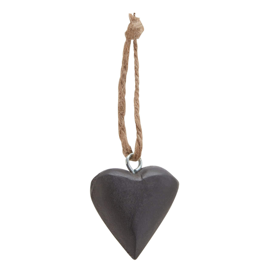 Handcrafted wooden heart ornament with natural grain, distressed brown finish, rustic home decor accent, 35cm tall by Sostter at brixbailey.com