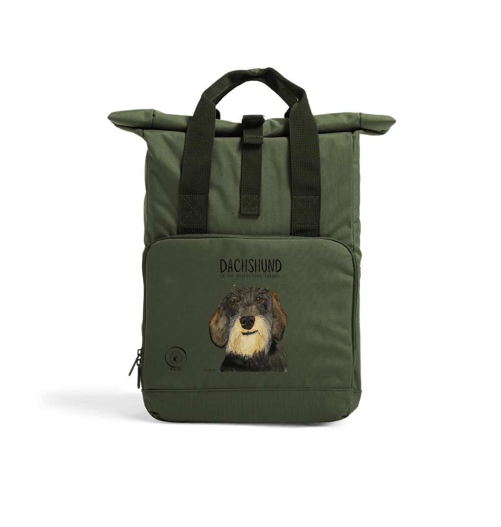 Wire Haired Dachshund Roll-Top Backpack – Small Dog, Big Adventure!