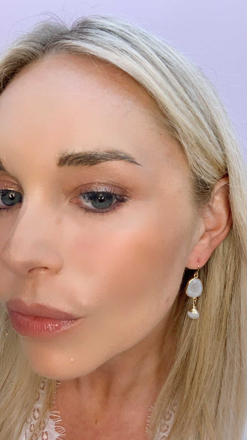 Victoria Earrings in Moonstone