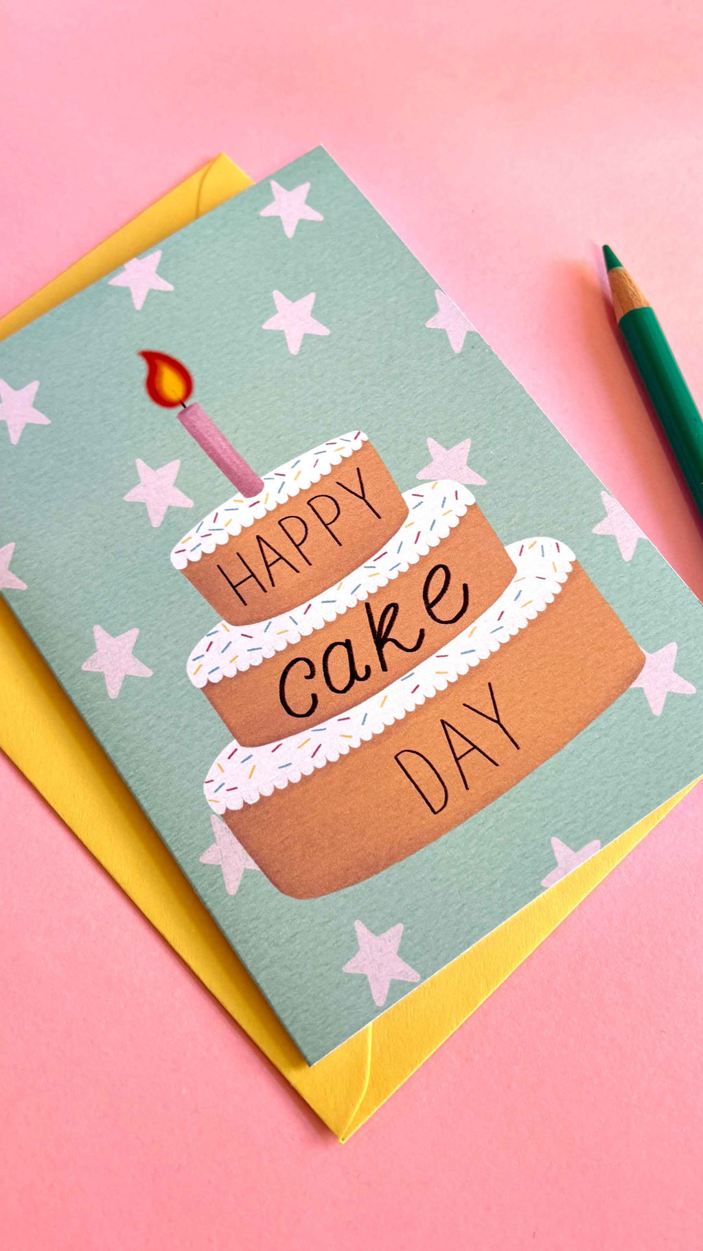 Happy Cake Day Card- Cute Handmade Food Based Greetings Card