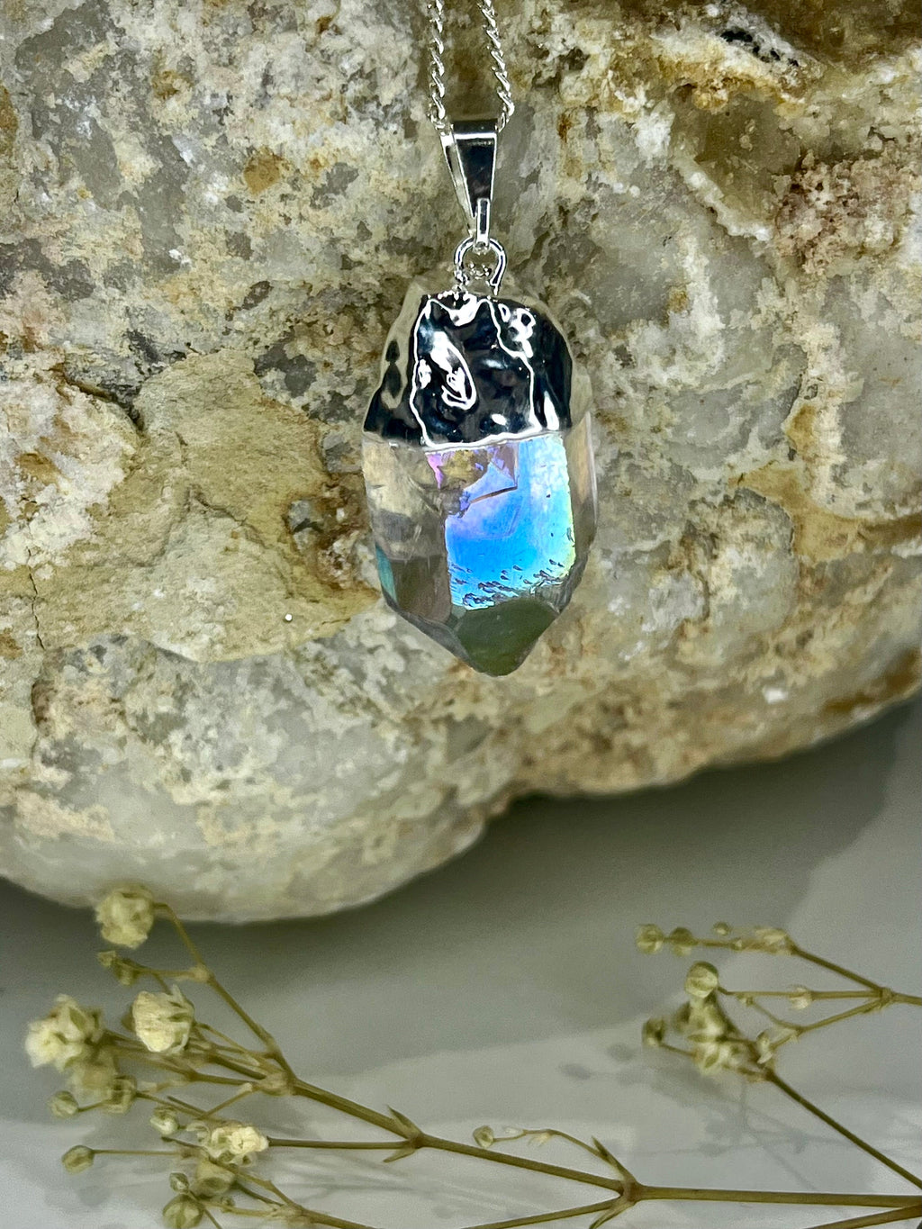 Aura Quartz Point Necklace