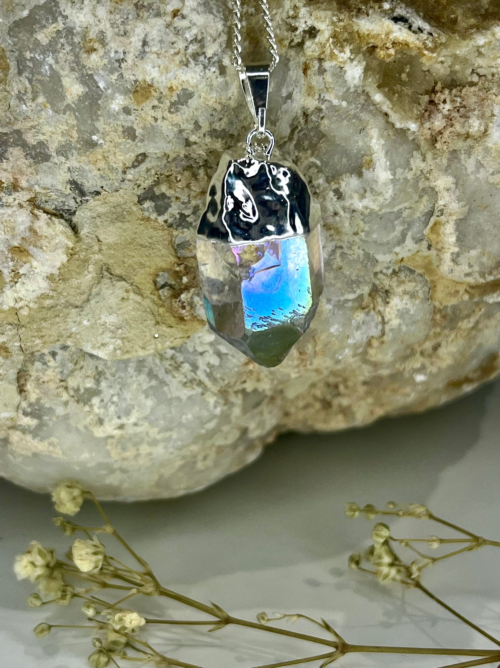 Aura Quartz Point Necklace