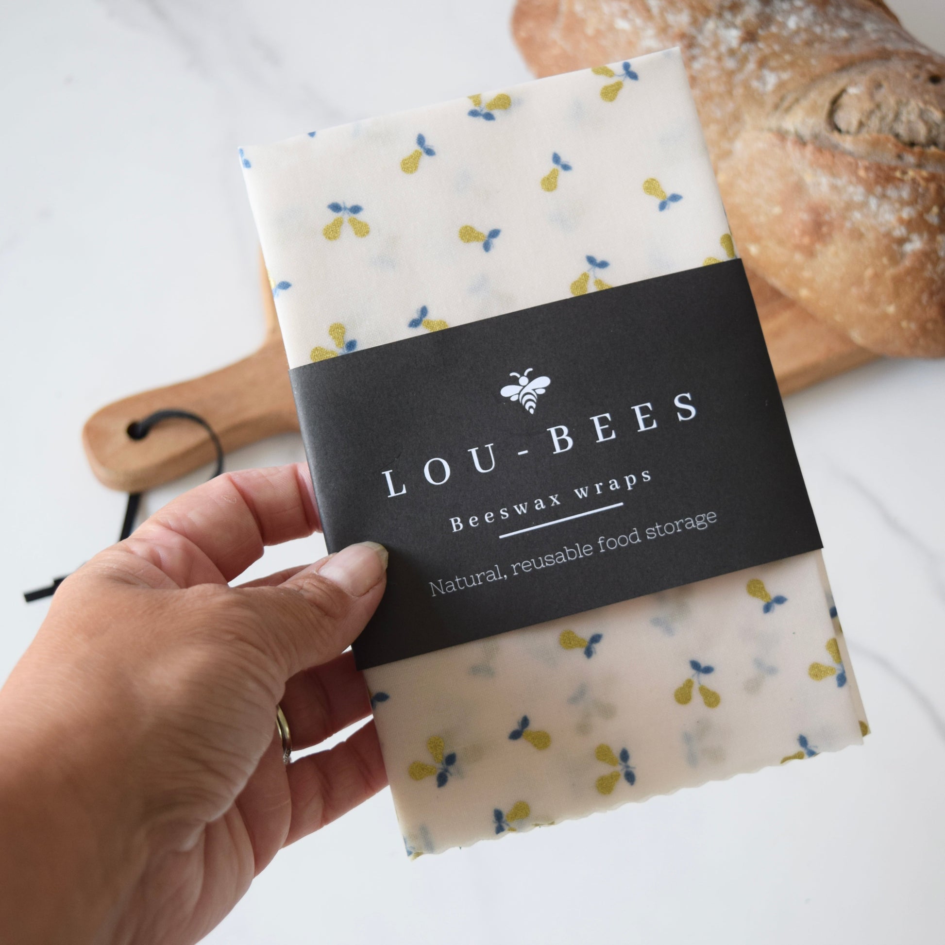 Gold Metallic Pears Beeswax Bag