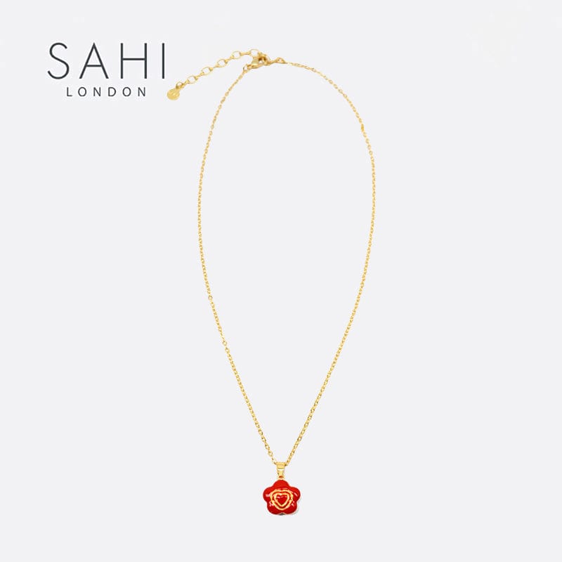Little Flower Flip Pendant Necklace in Gold