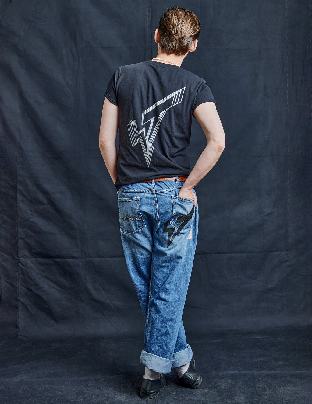 Multi-Print Distressed Jeans