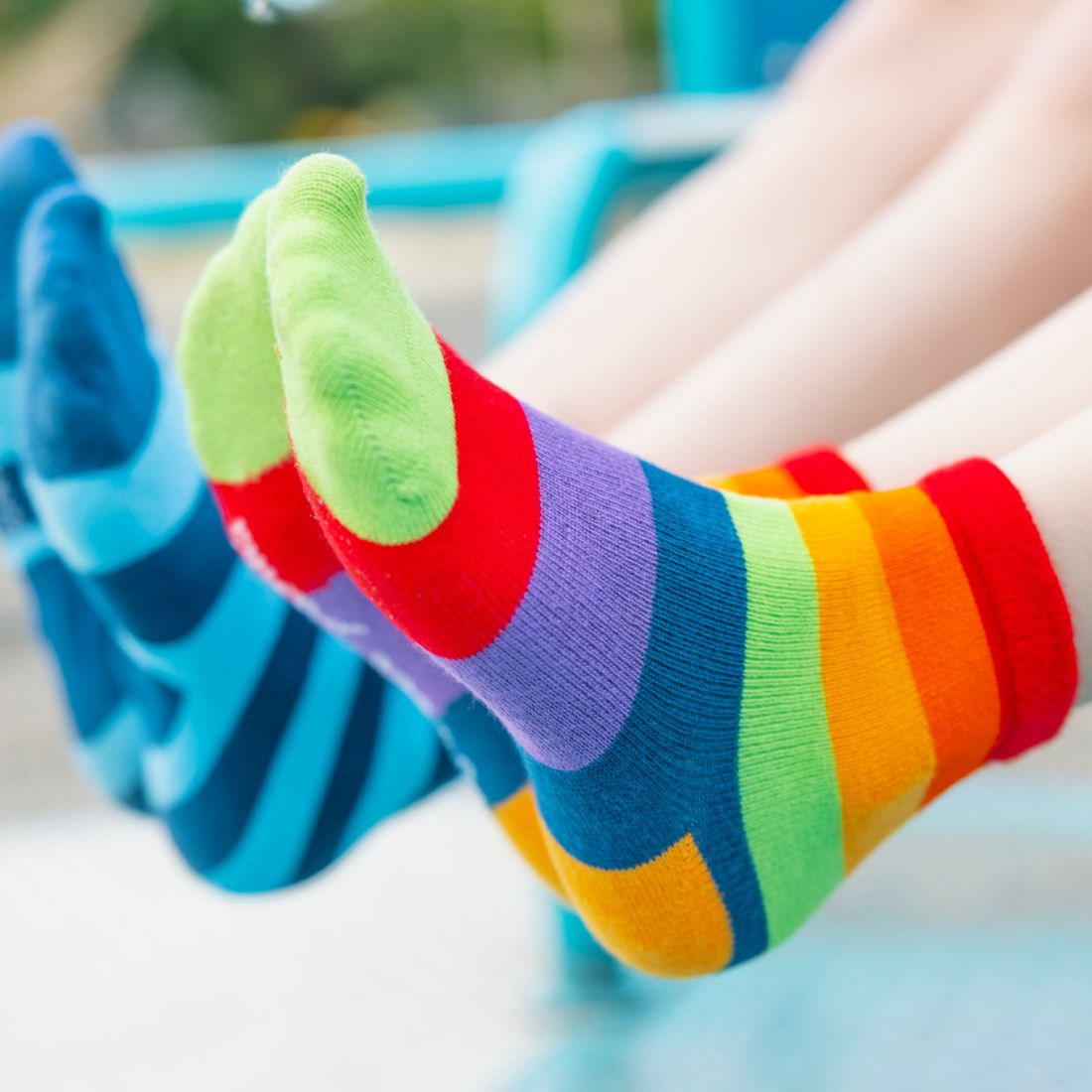Rainbow Stripe Matching Bamboo Socks for Adults and Children