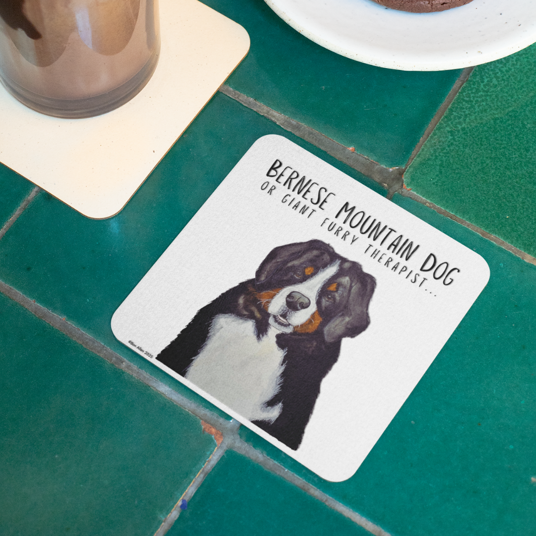 Set of 4 Giant Furry Therapist Coasters – Keep Your Drinks Safe with Big Dog Energy!