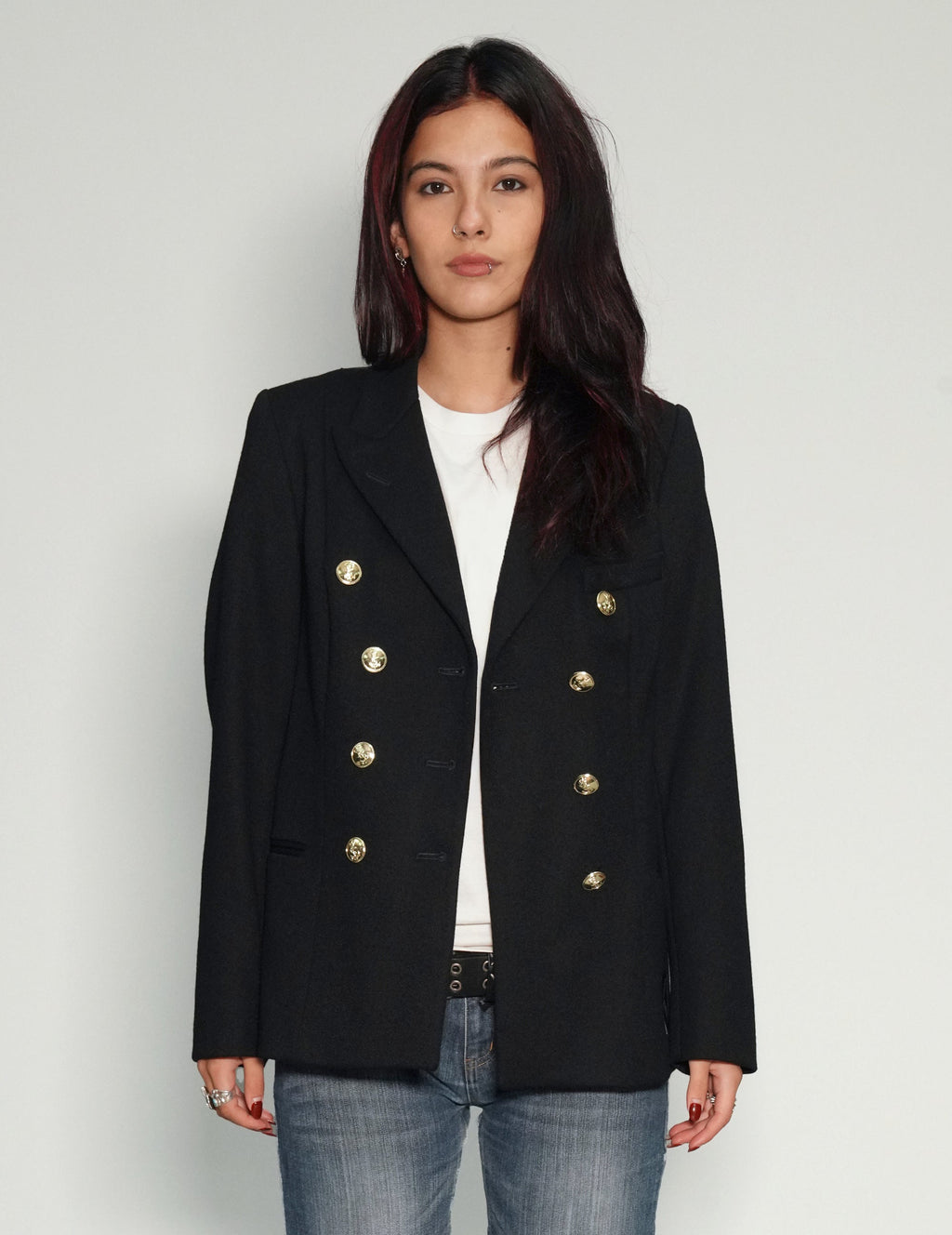 Vintage Double Breasted Blazer in Black