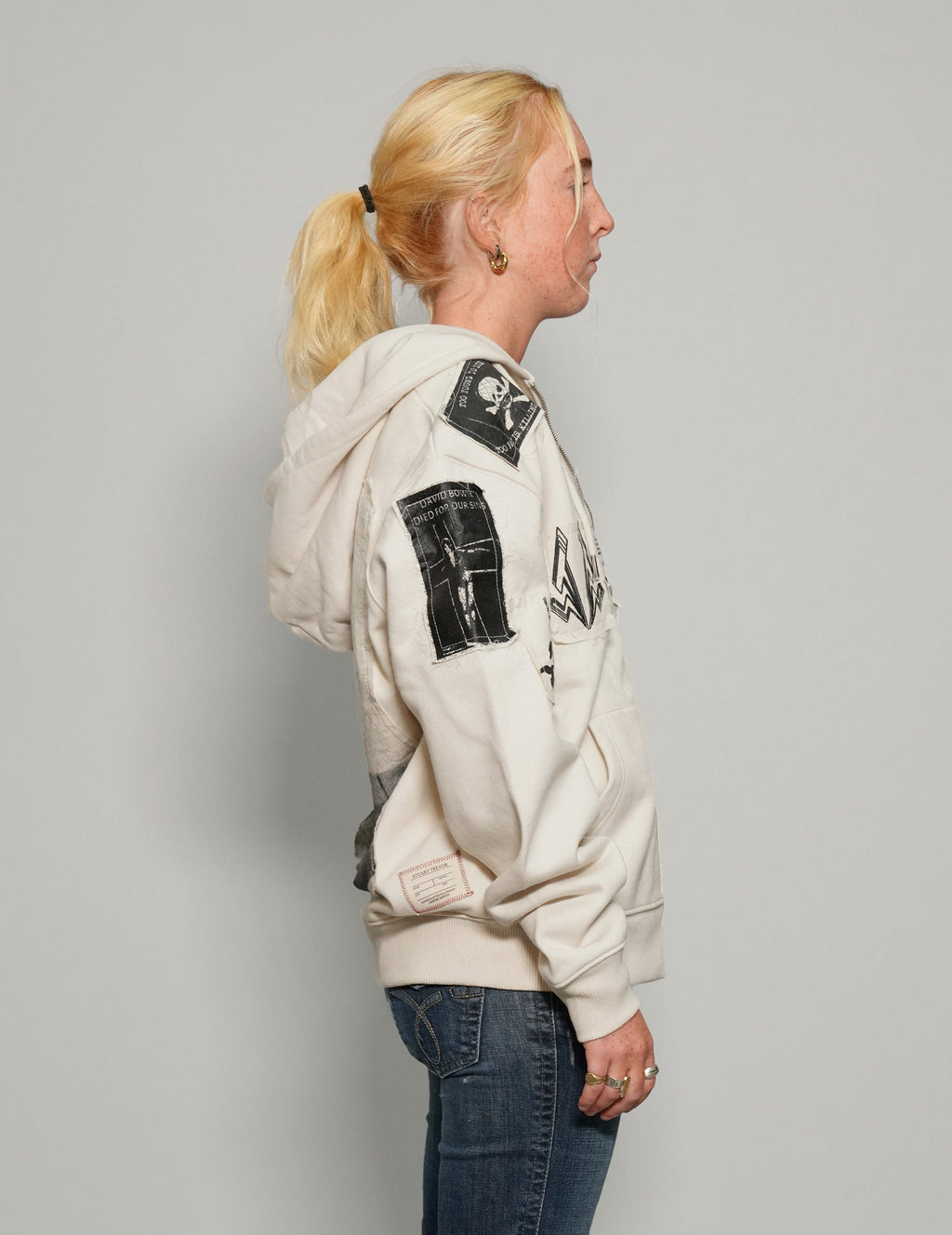 ST Multipatch Zip Hoodie in Ecru