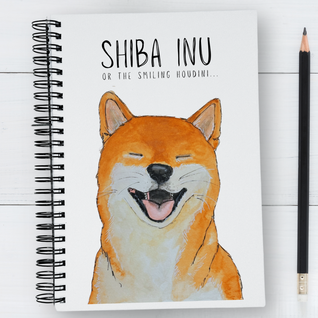 “Plotting My Escape” – Shiba Inu Fabric Notebook