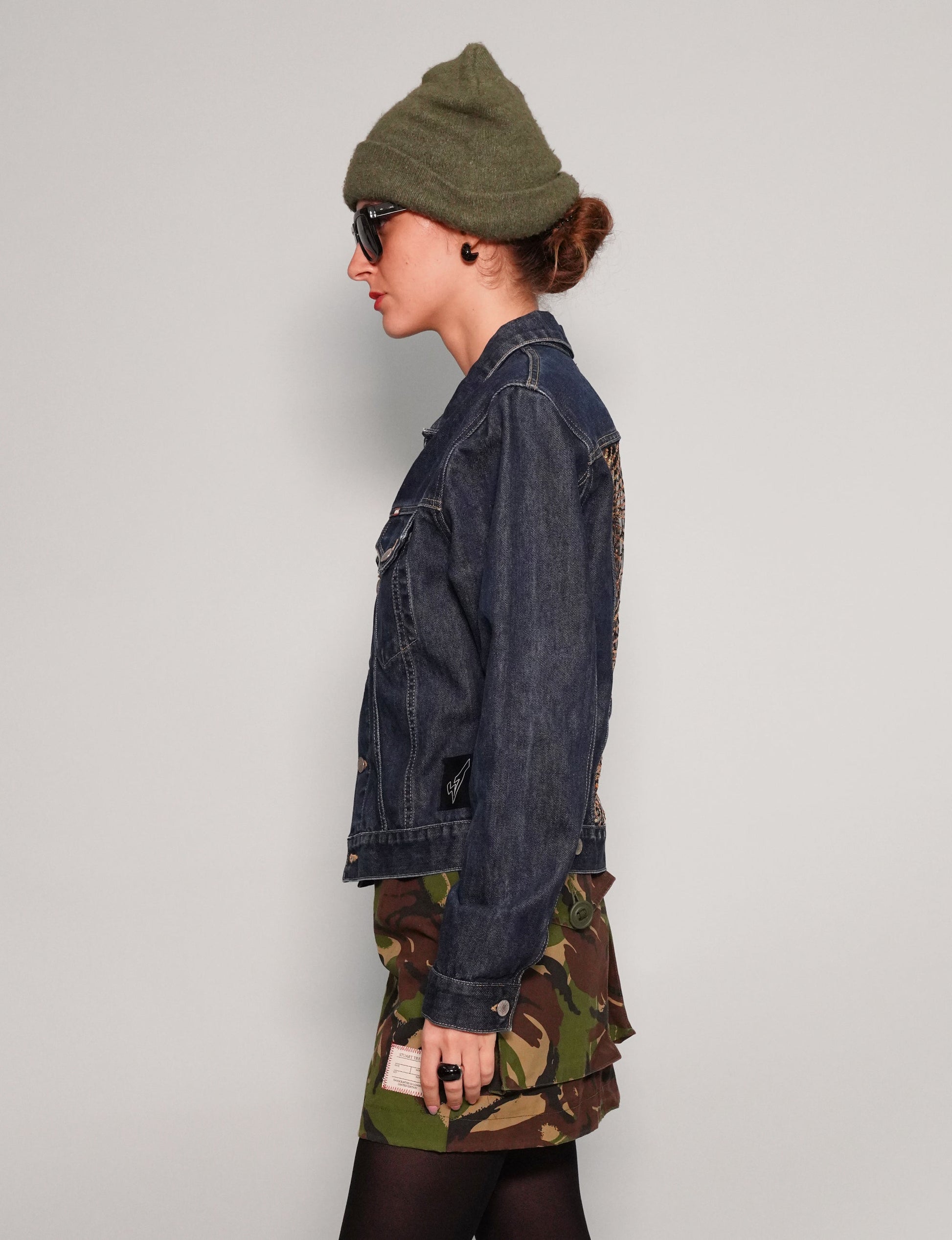 Denim Party Back Jacket in Blue