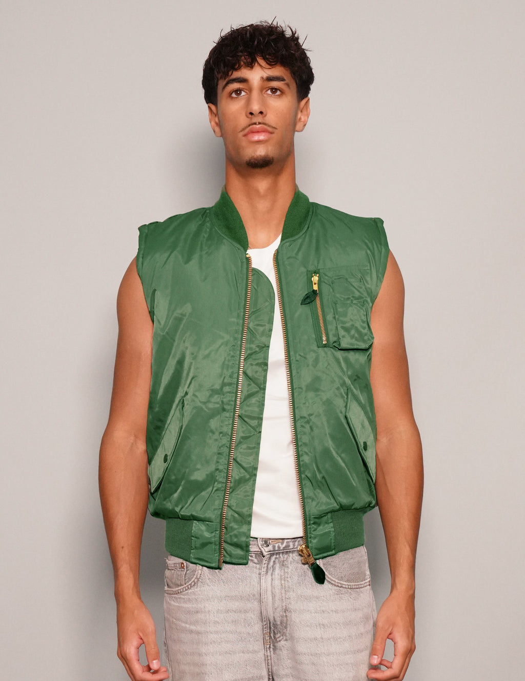 Bomber Gilet in Green
