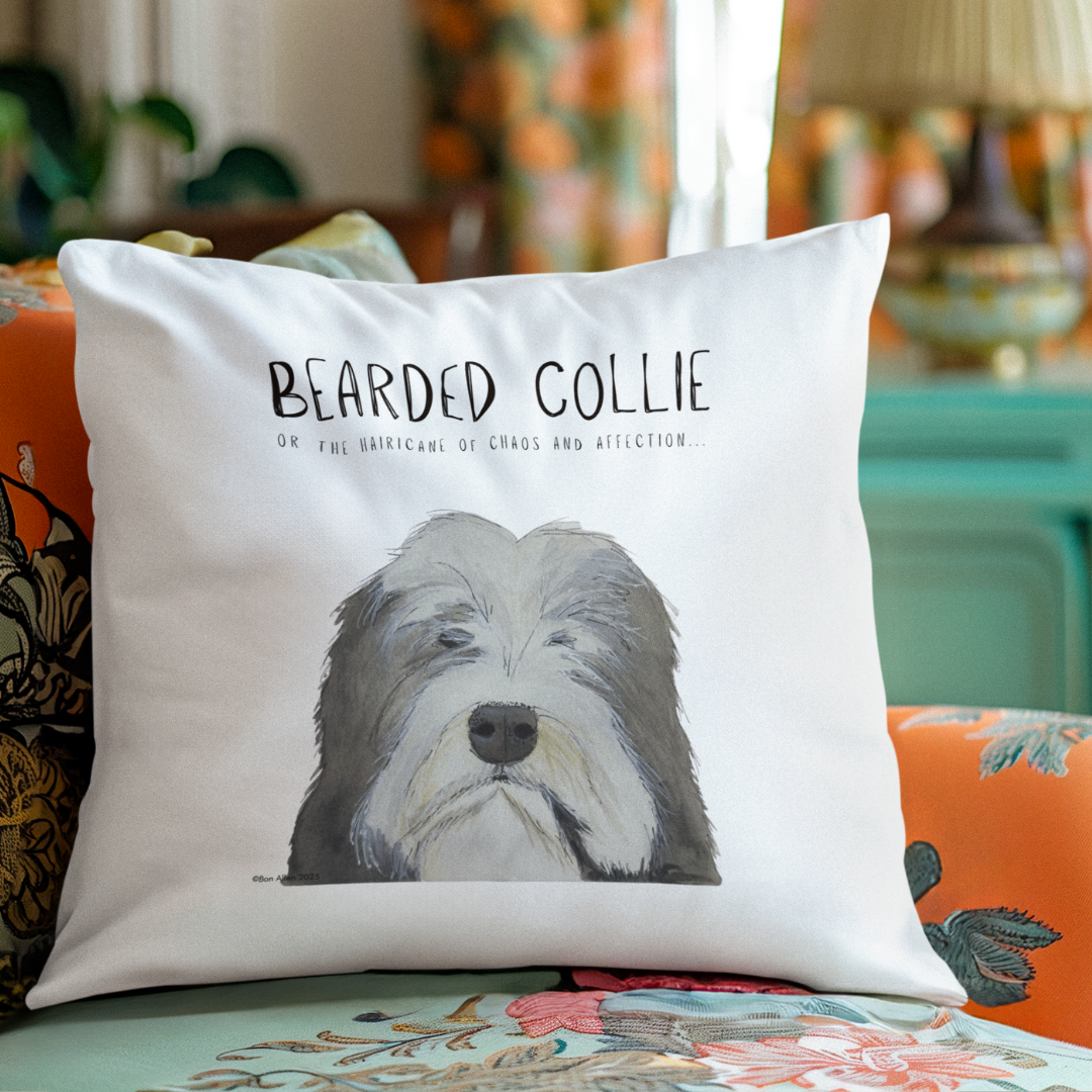 The Bearded Collie Cushion Cover: For the Chaos & Cuddles You Never Knew You Needed!
