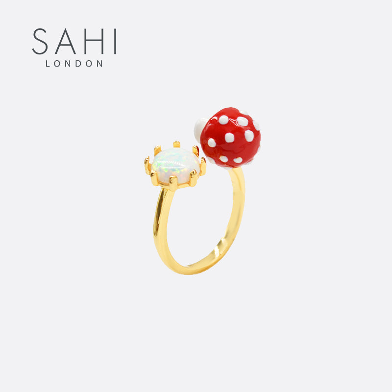 Enchanting Garden Mushroom Adjustable Ring