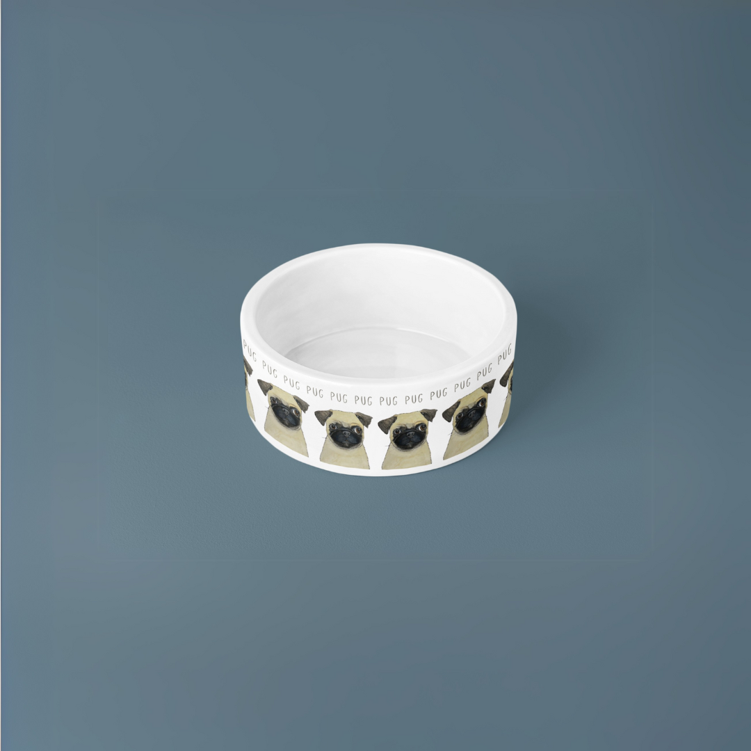 Pug Perfection: The High-End Ceramic Dog Bowl for Snorty Royals!