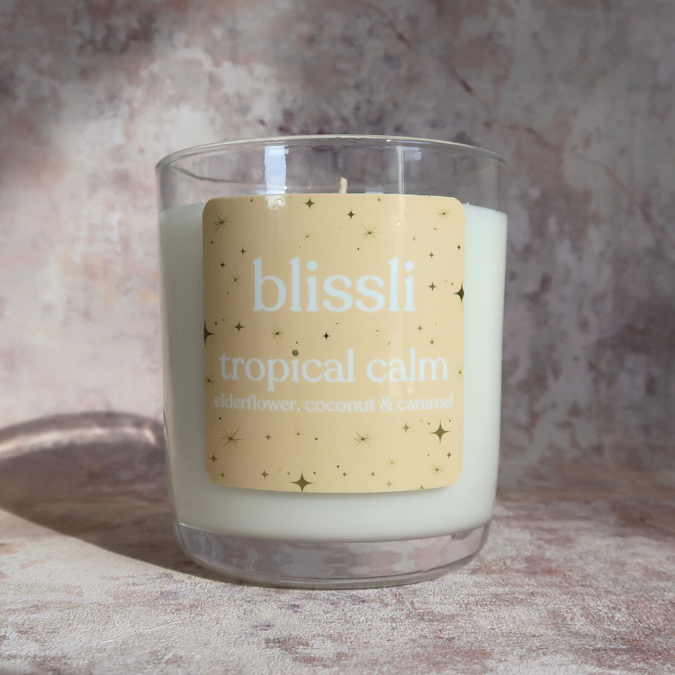 Tropical Calm Elderflower Coconut and Caramel Soy Candle 220g