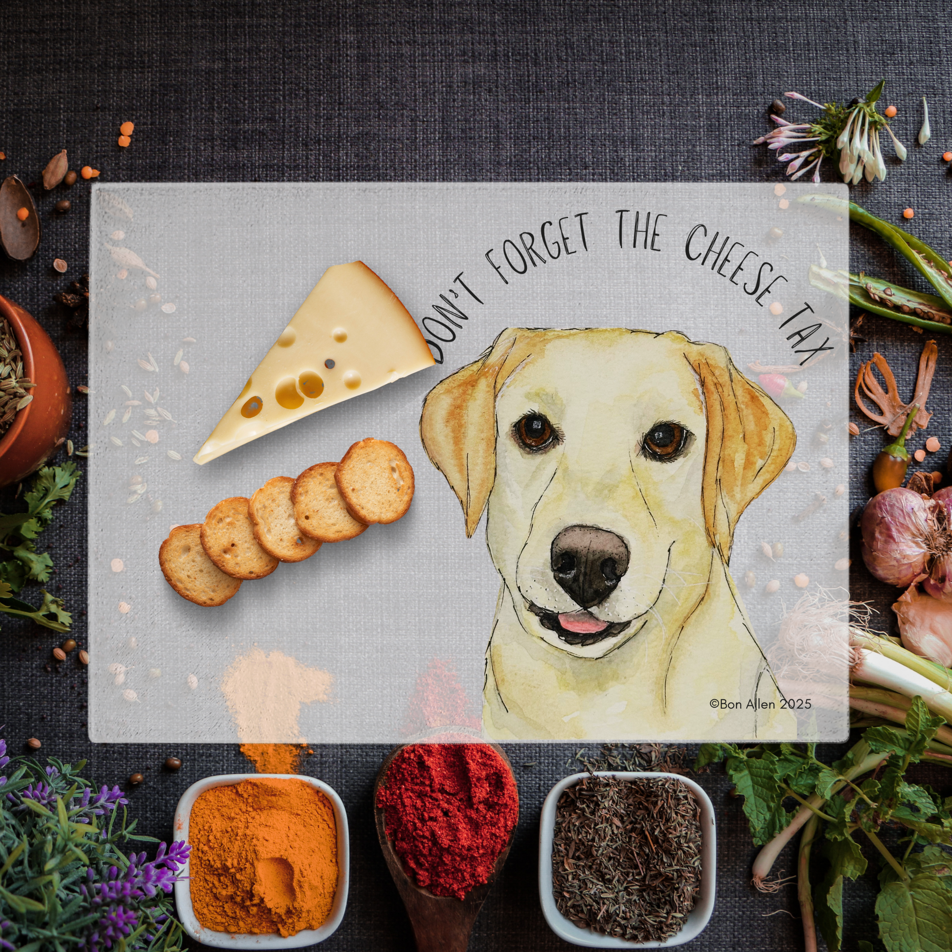 Labrador Chopping Board – Pay the Cheese Tax, Human!