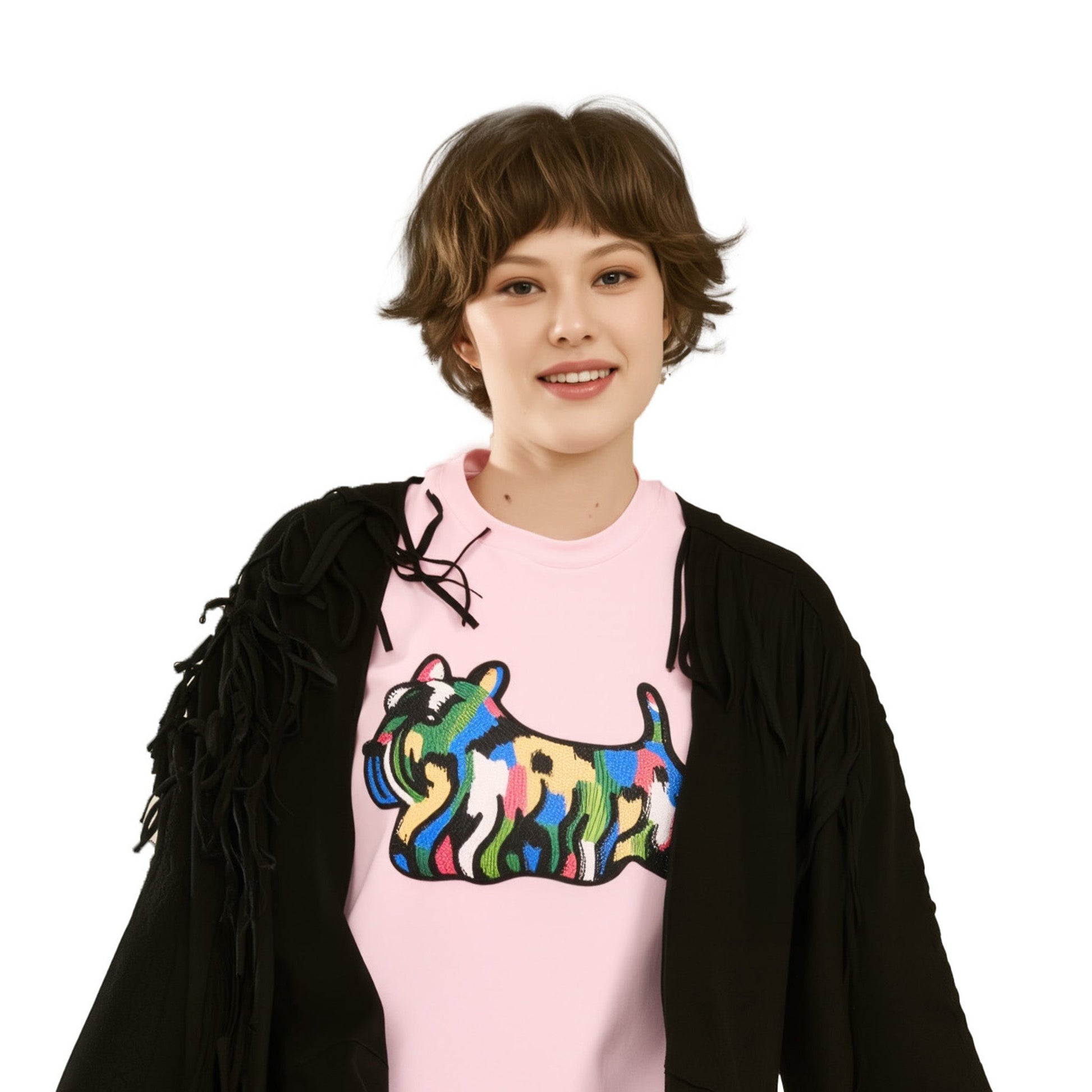 Cotton Doggy Printed and Embroidered T-Shirt