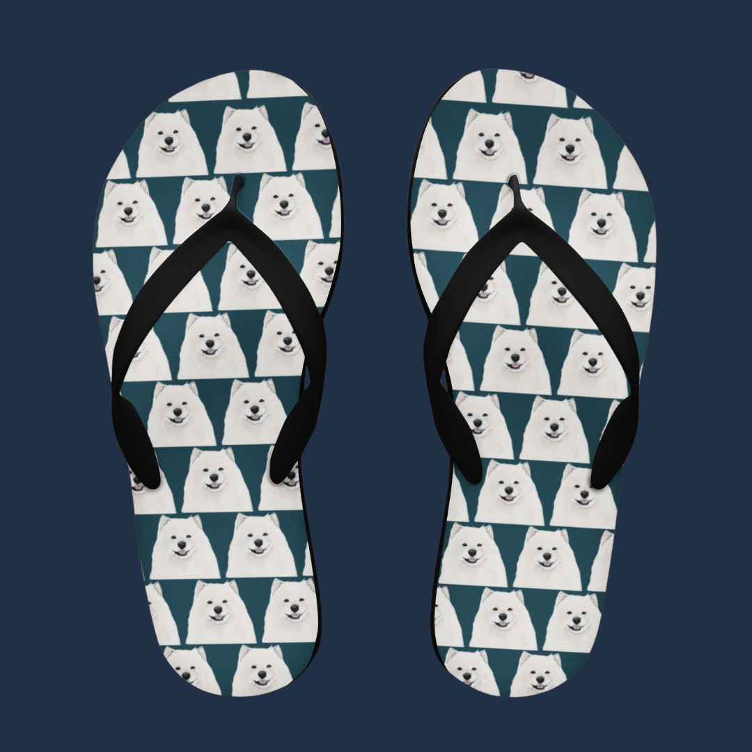 Samoyed Flip Flops: Walk in Comfort & Cuteness with Everyone’s Best Friend!