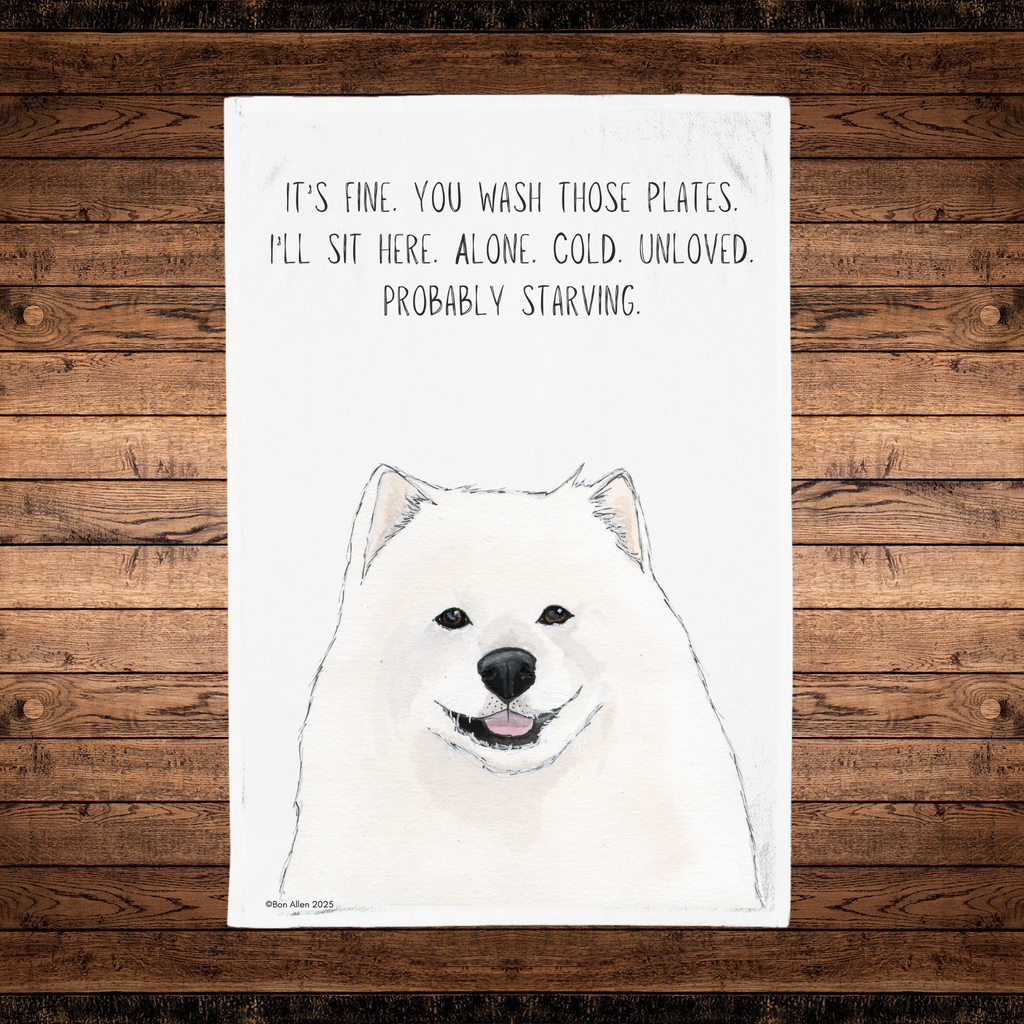 Dish Duty Drama Queen: Samoyed Edition