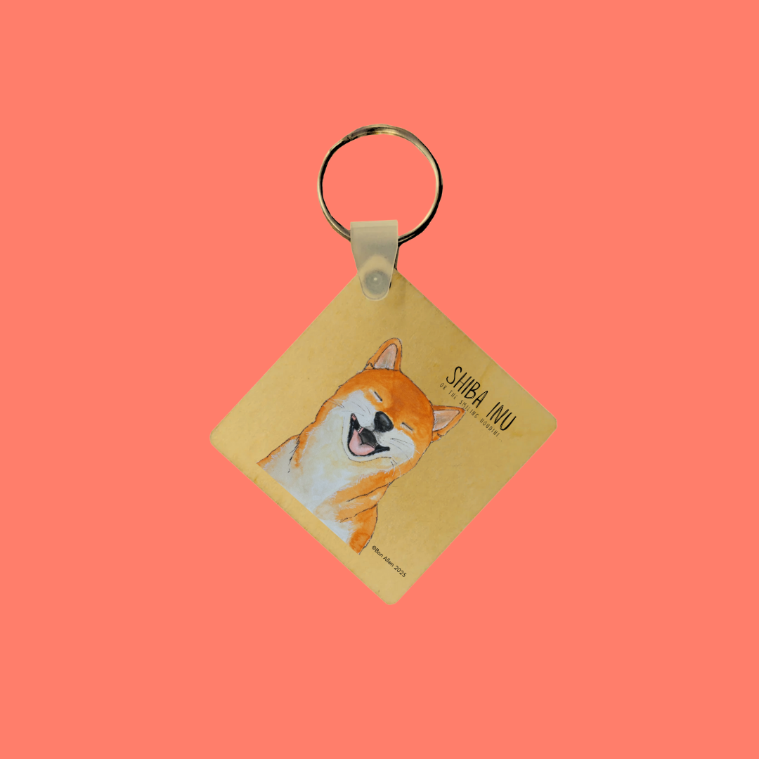 Keys? Escaped. Like Me. – Shiba Wooden Keyring