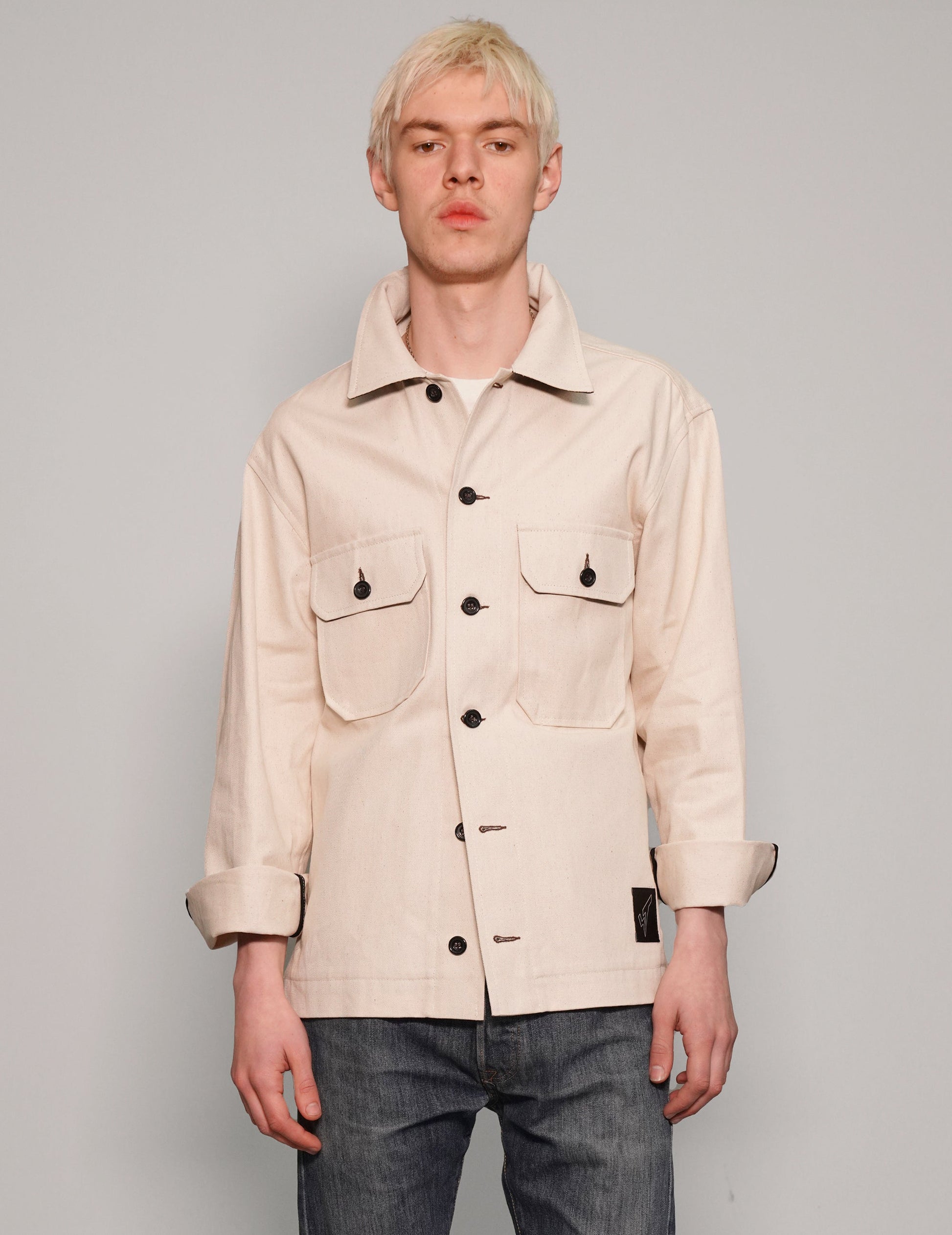Cotton Workshirt in Ecru