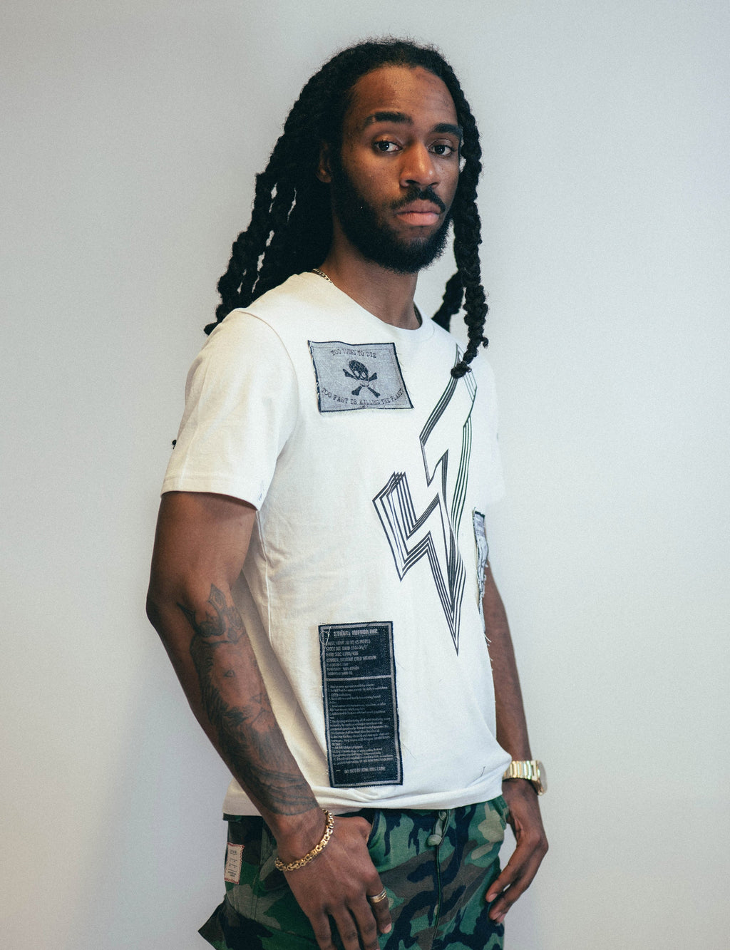 ST Patched Logo T-Shirt in Ecru