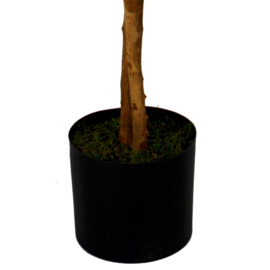 130cm Luxury Artificial Wisteria Tree with White Flowers and Gold Metal Planter