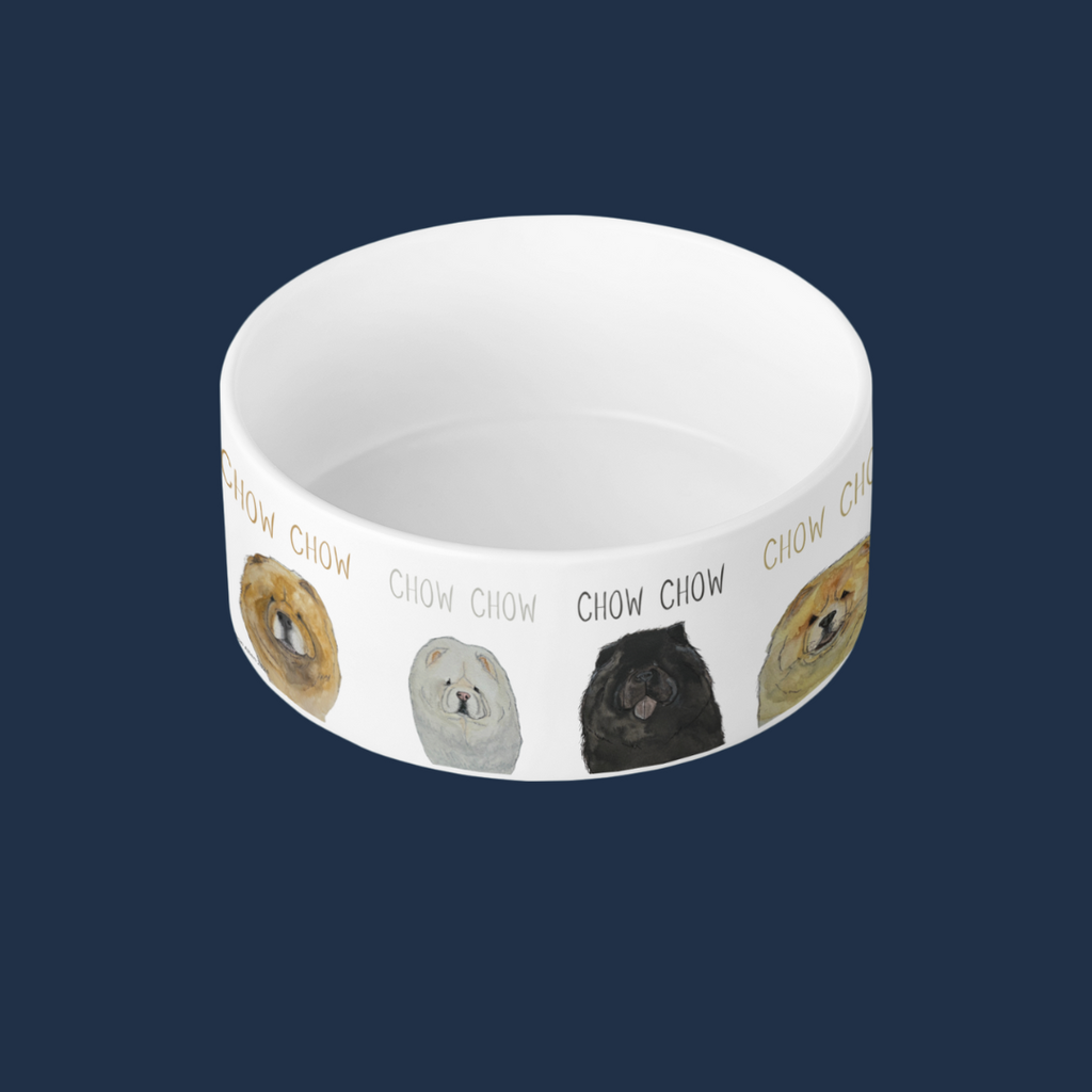 Chow Time in Style: Ceramic Dog Bowl Featuring a Chow Chow!