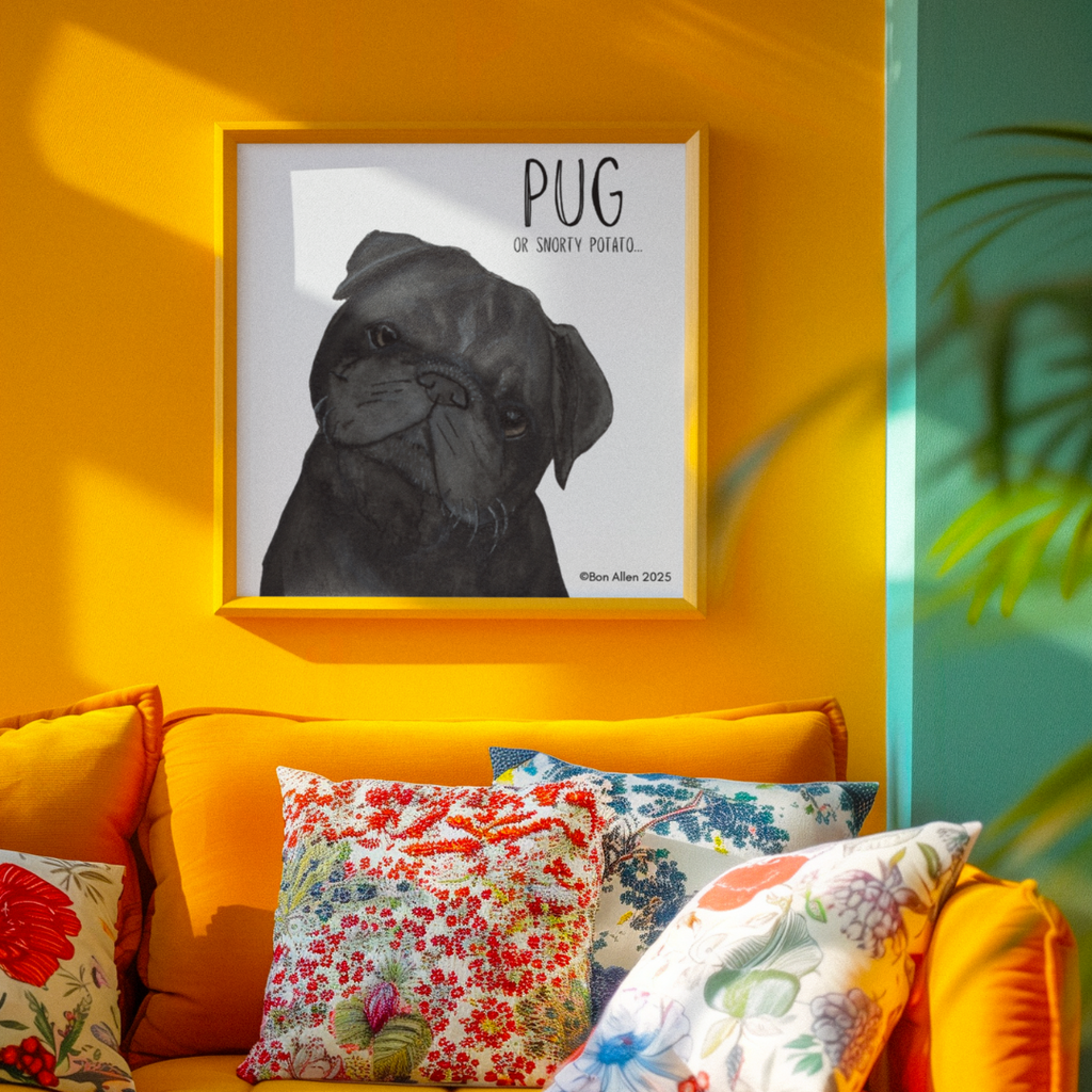 Portrait of a Snorty Potato – The Pug Art You Never Knew You Needed