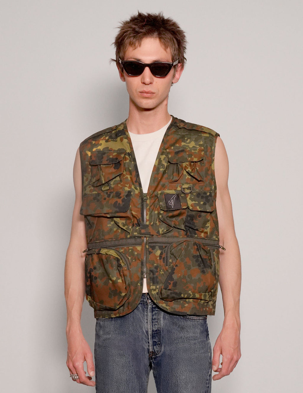Tactical Gilet Jacket in Flecktarn Camo