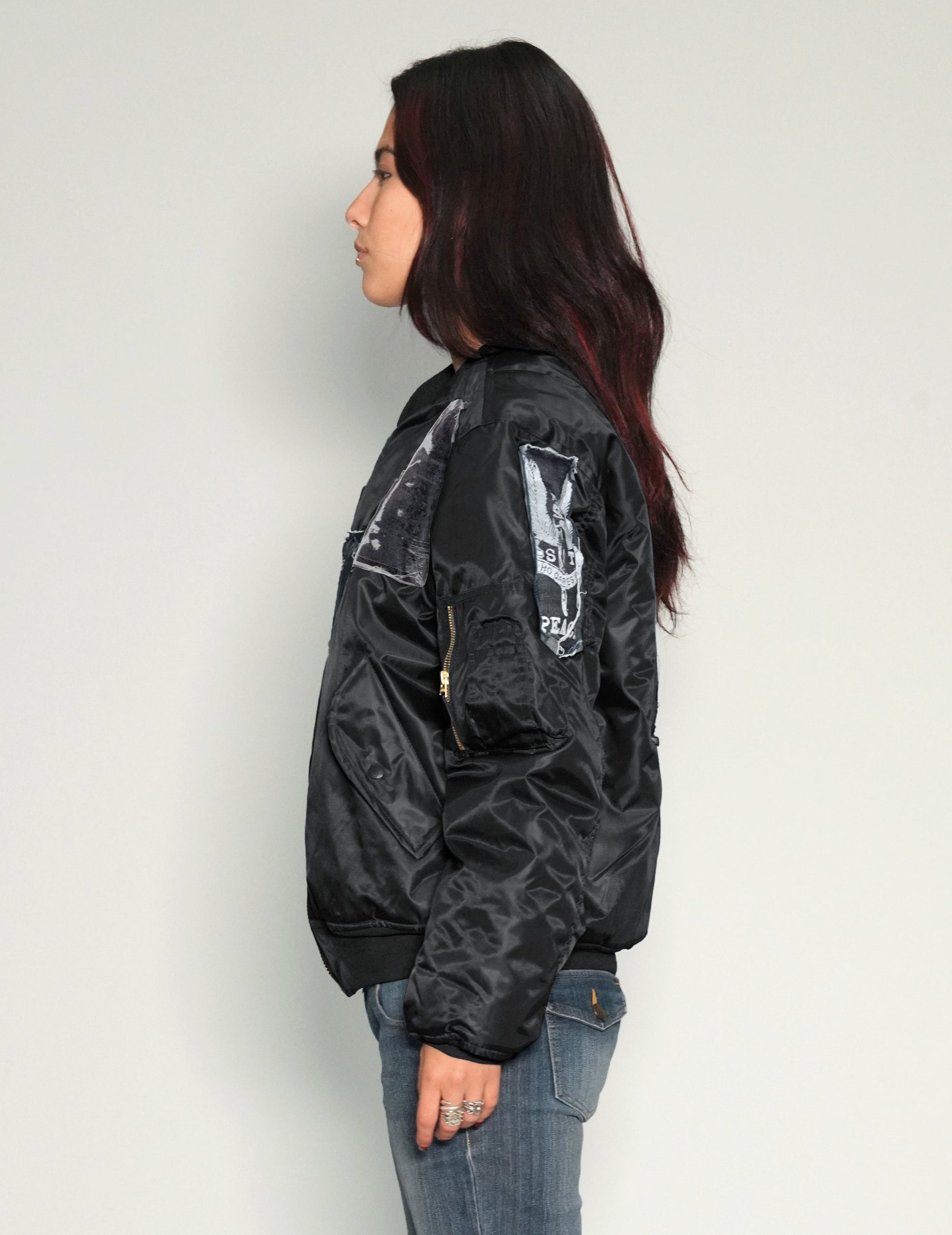 MA 1 Patched Bomber in Black