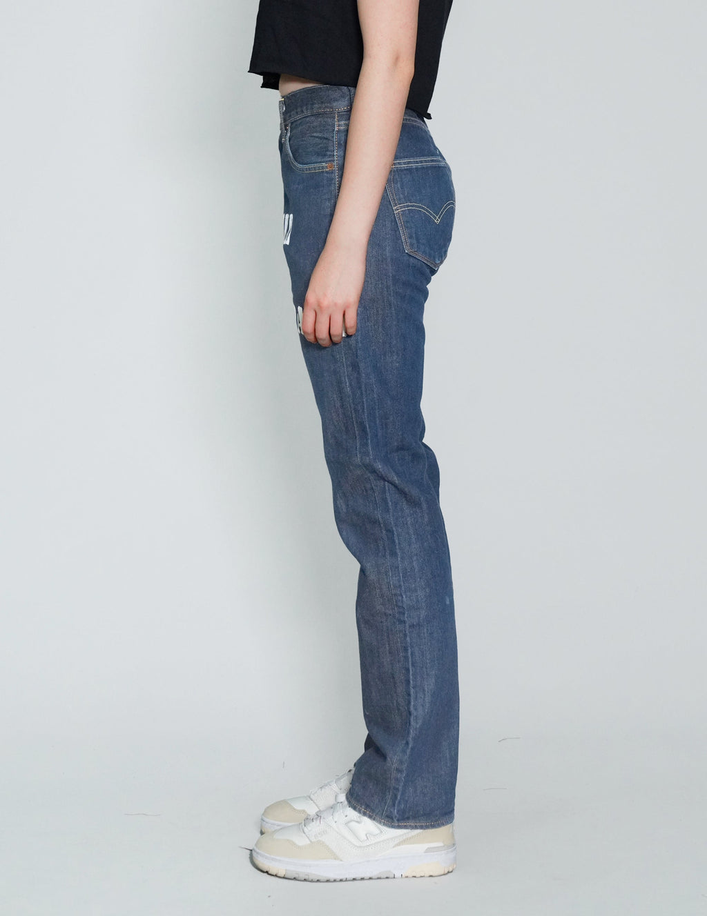 'Love Will Tear Us Apart' Jeans in Blue