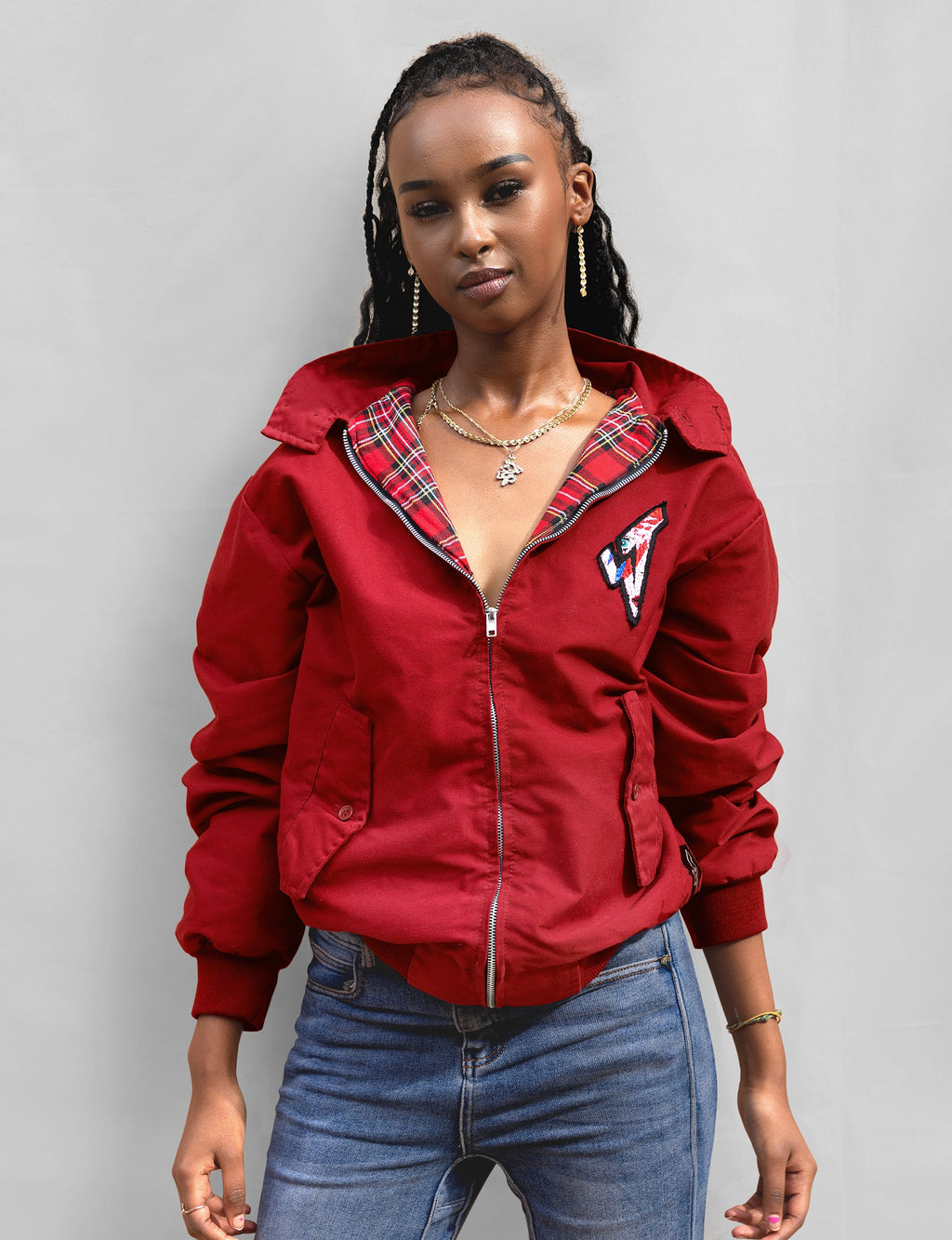Classic Harrington Jacket in Red