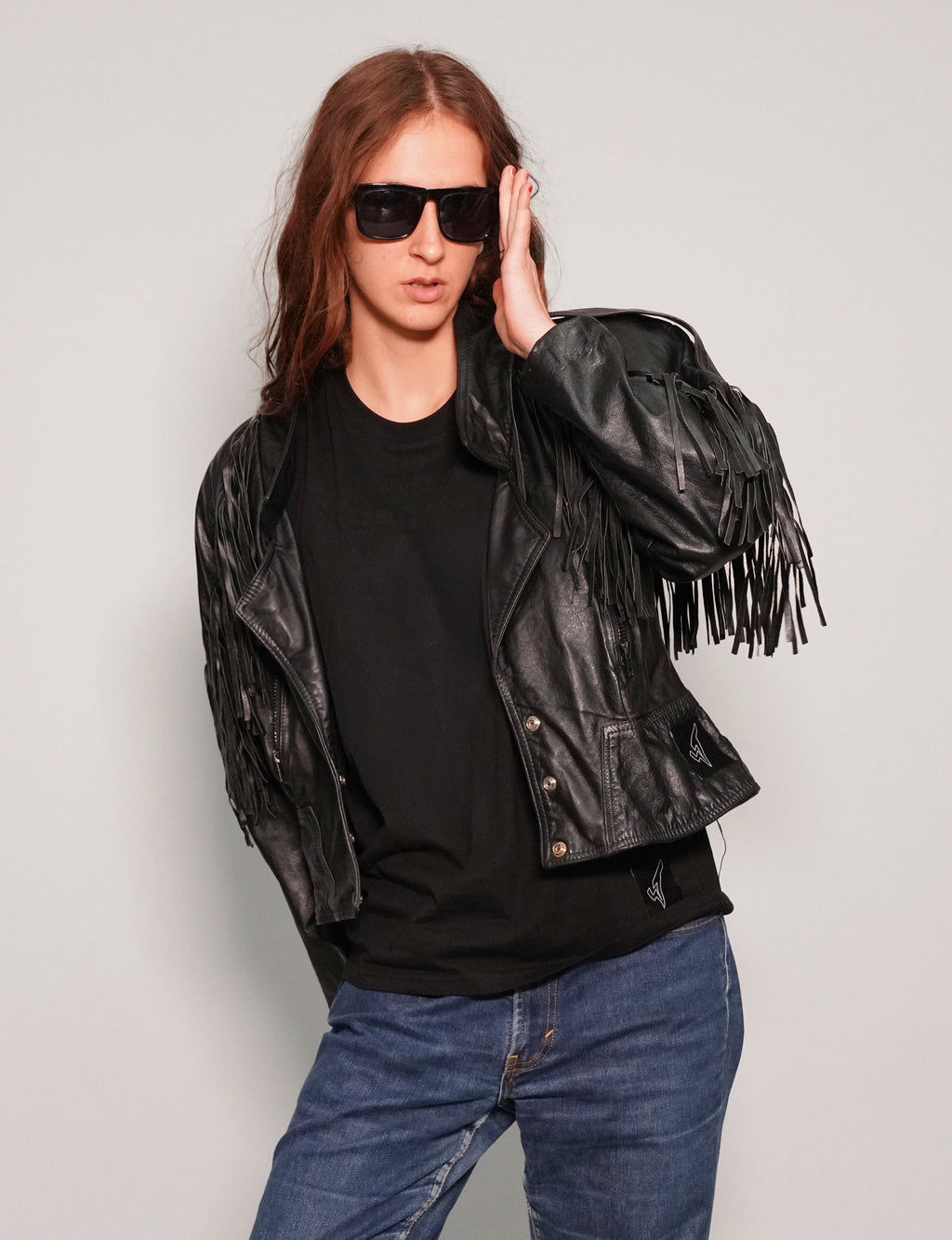 Black Leather Cowgirl Jacket