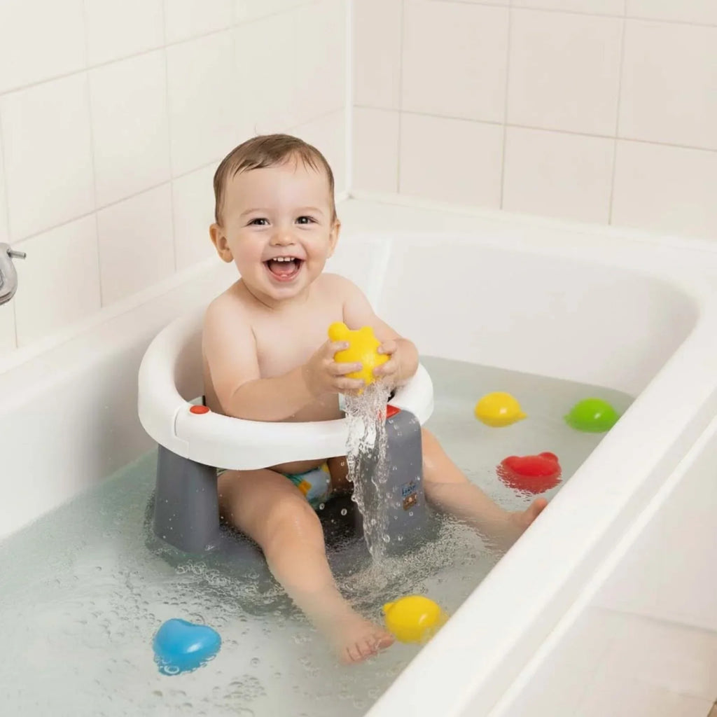 Bath Seat with 8 Colourful Bath Toys for Baby 6+ Months