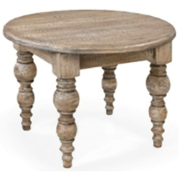 Handcrafted round side table in warm brown, solid wood, 60cm diameter, contemporary design for living room decor. by Sostter at brixbailey.com