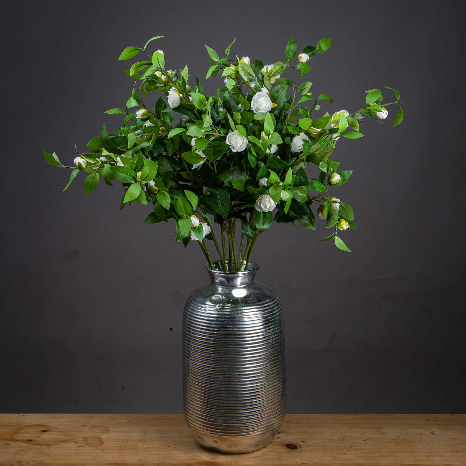 Artificial gardenia stem with cream petals and green accents, 35.4 tall, for realistic floral arrangements. by Sostter at brixbailey.com