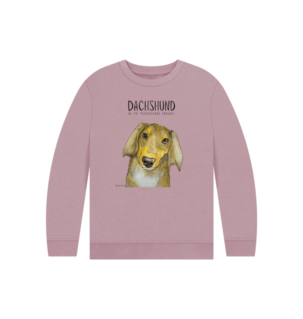 Snuggly Long Haired Sausage Dog Kids' Sweatshirt – Ethically Made Cuteness!