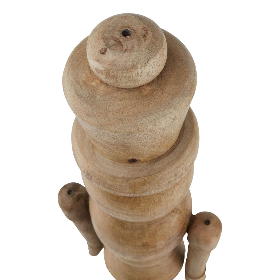 Handcrafted 60cm wooden nutcracker in rich brown, rustic elegance for holiday decor and year-round display by Sostter at brixbailey.com