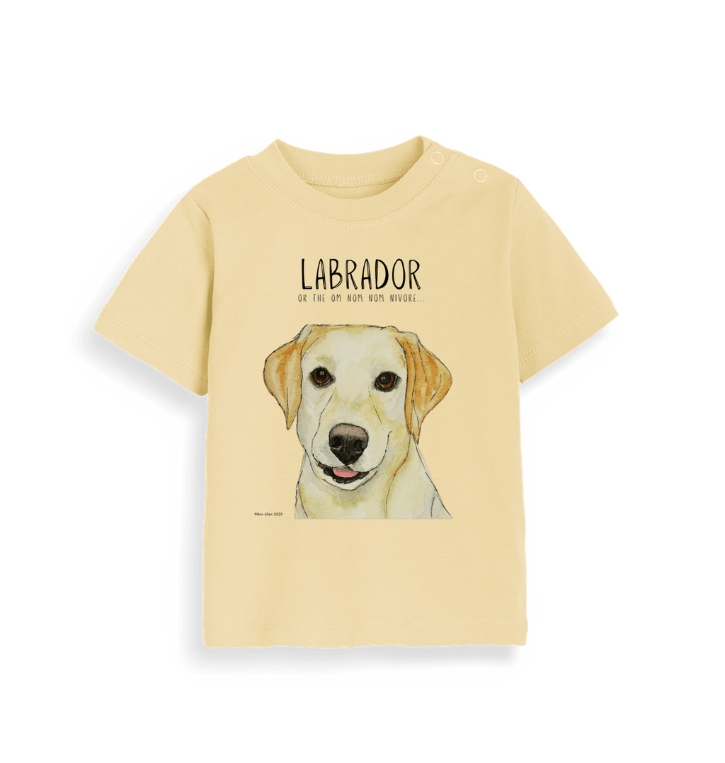 Tiny Tummy, Big Appetite – Baby’s First Yellow Labrador Tee