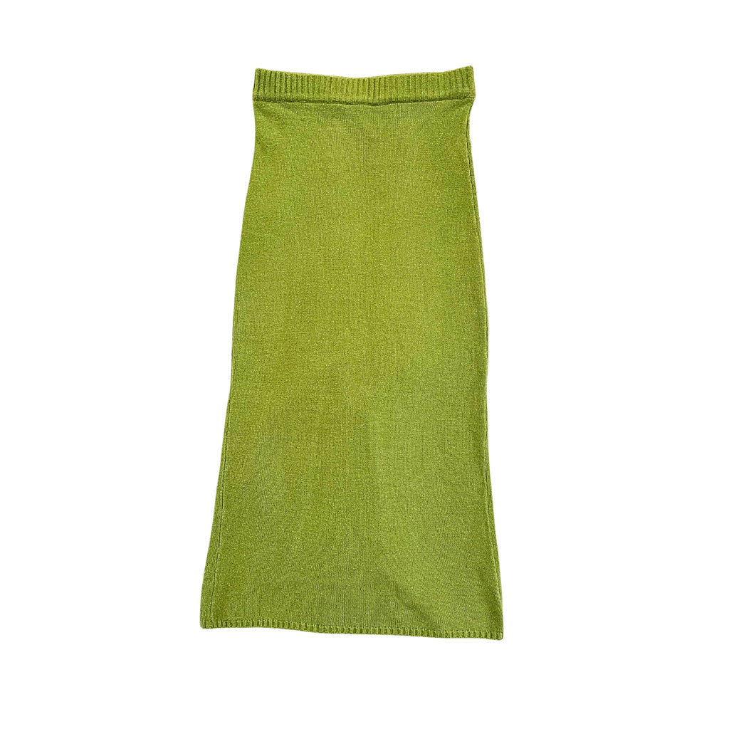 Back Split Knit Skirt in Soft Cotton