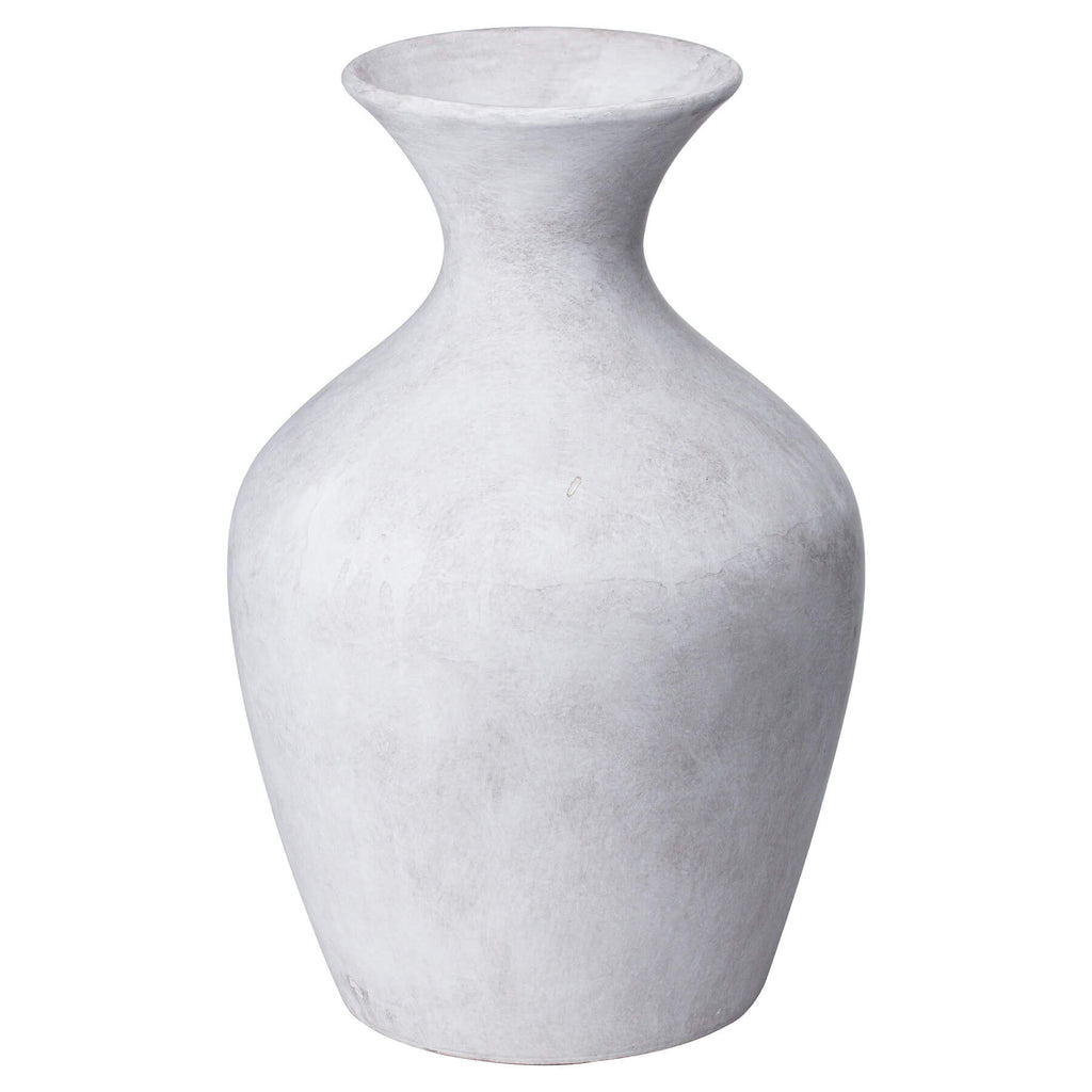 Handcrafted Darcy Ellipse stoneware vase in neutral hue, 36cm tall with organic texture for floral arrangements. by Sostter at brixbailey.com