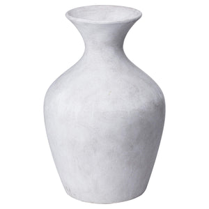 Handcrafted Darcy Ellipse stoneware vase in neutral hue, 36cm tall with organic texture for floral arrangements. by RoomLondon at brixbailey.com