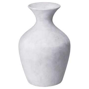 Handcrafted Darcy Ellipse stoneware vase in neutral hue, 36cm tall with organic texture for floral arrangements. by Sostter at brixbailey.com