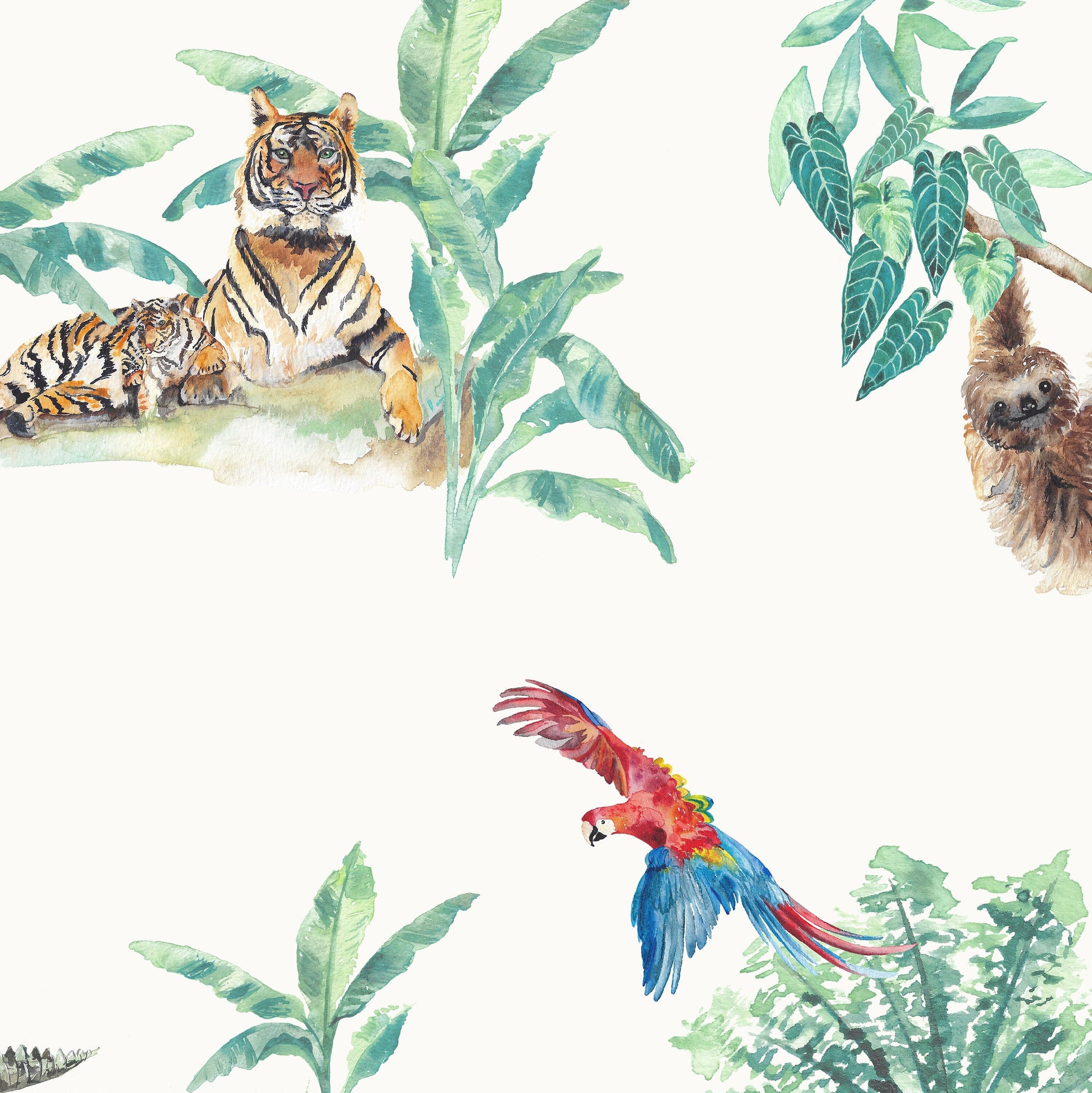 Rainforest Creatures Tropical Children's Wallpaper