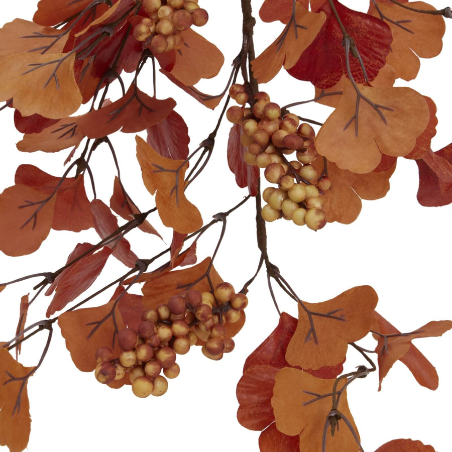 Luxurious autumn berry spray with realistic brown foliage, 82cm tall, perfect for mantels or tables  by Sostter at brixbailey.com