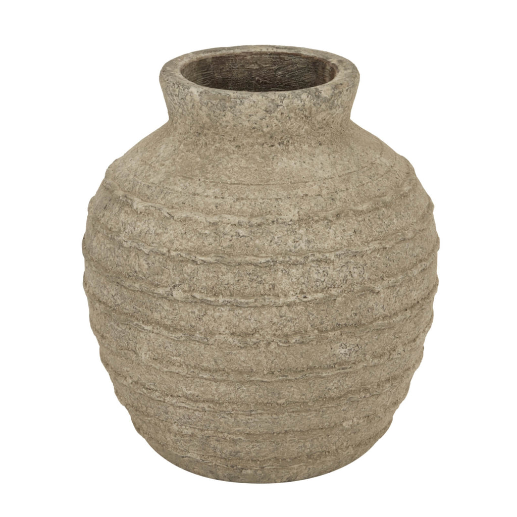Grey ceramic vase from Tuscan collection, matte finish, minimalist design for modern or traditional decor by Sostter at brixbailey.com