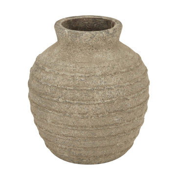 Grey ceramic vase from Tuscan collection, matte finish, minimalist design for modern or traditional decor by Sostter at brixbailey.com
