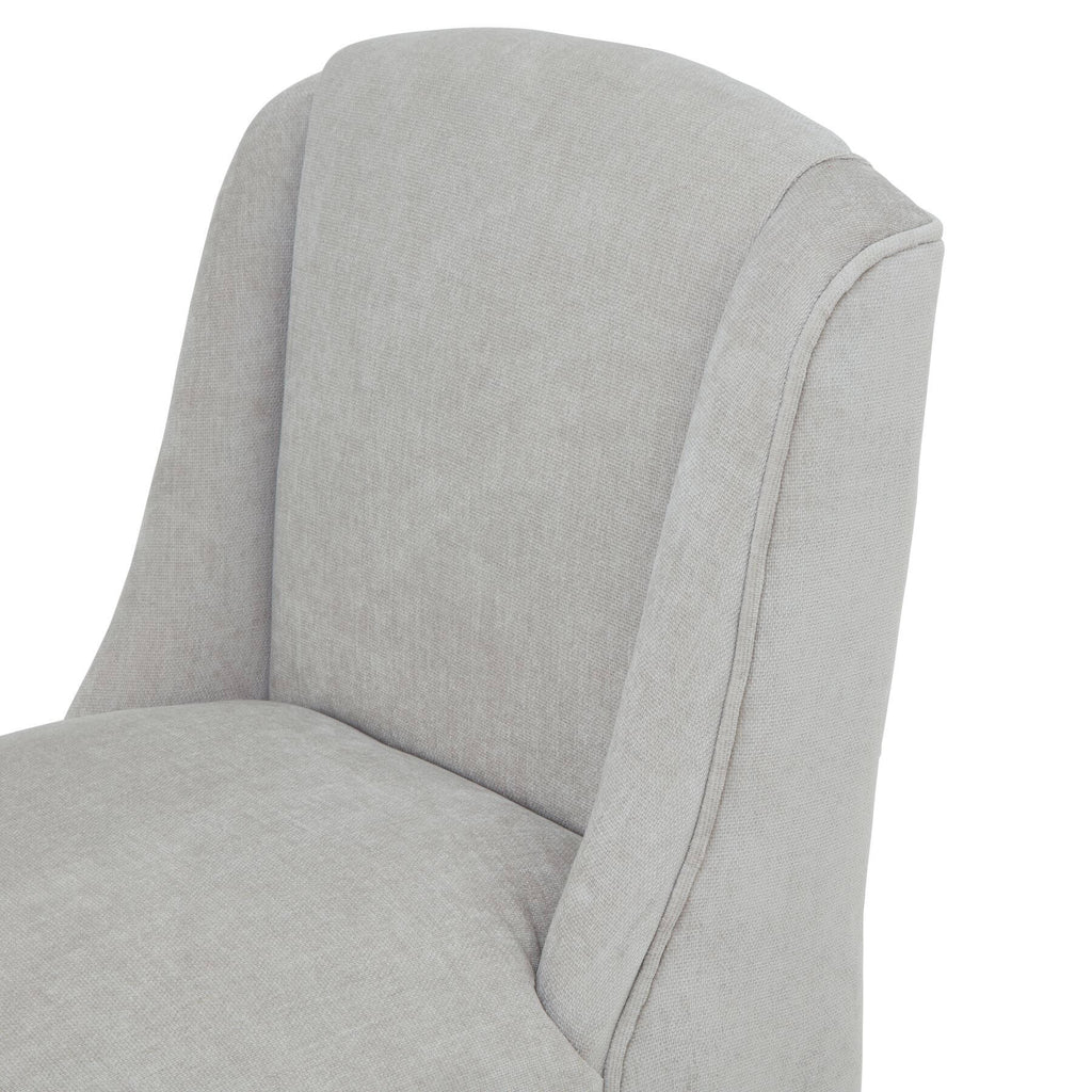 Compton grey barstool with woven fabric upholstery and solid rubberwood frame for modern dining spaces by RoomLondon at brixbailey.com